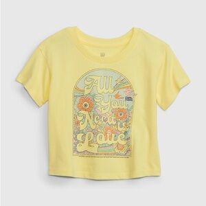 GAP x Beatles Kids Yellow 'All You Need is Love' Graphic Tee Unisex 3 3T Toddler